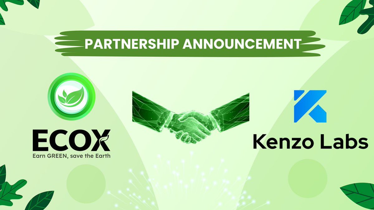 ECOX - ECO To Earn (@ecox_ecotoearn) on Twitter photo Welcome <a href="/Kenzo_Labs/">Kenzo Labs</a> To The ECOX Network Playground 🎆
We're so honored to announce that, together with other top KOLs & VCs, Kenzo Labs has officially joined the ECOX Seed Round and become a valued part of our growing partnership network. 🌱
🌿 Kenzo Labs is a marketing agency Welcome <a href="/Kenzo_Labs/">Kenzo Labs</a> To The ECOX Network Playground 🎆
We're so honored to announce that, together with other top KOLs & VCs, Kenzo Labs has officially joined the ECOX Seed Round and become a valued part of our growing partnership network. 🌱
🌿 Kenzo Labs is a marketing agency
