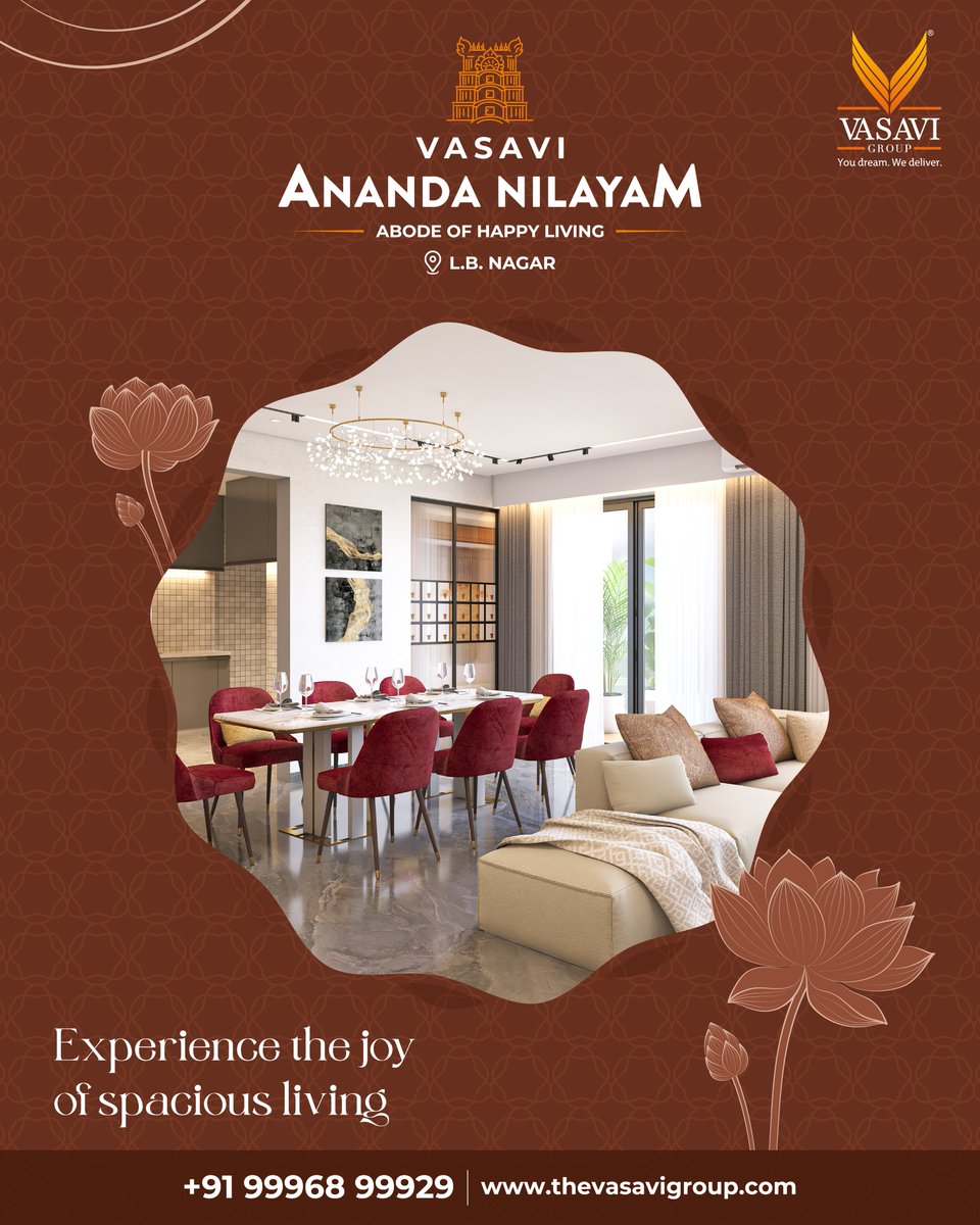group_vasavi's tweet image. Live the way you’ve always dreamed at Vasavi Ananda Nilayam, beside LB Nagar Metro. Enjoy peaceful views, easy travel, and homes designed for your everyday comfort. ✨🏡
#vasavigroup #Anandanilayam #gatedcommunity #trending #Lbnagar #realestate