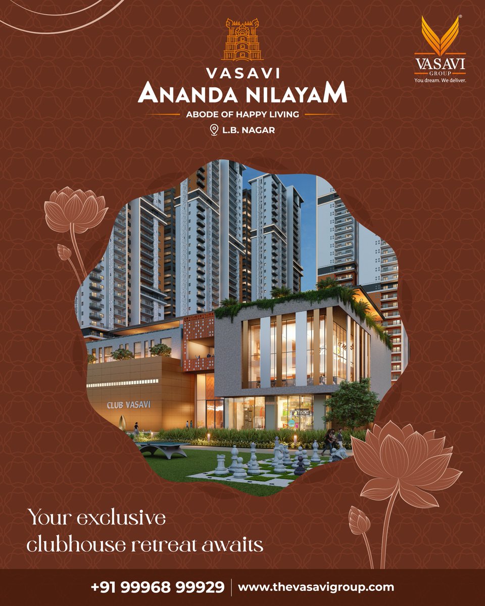 group_vasavi's tweet image. Live the way you’ve always dreamed at Vasavi Ananda Nilayam, beside LB Nagar Metro. Enjoy peaceful views, easy travel, and homes designed for your everyday comfort. ✨🏡
#vasavigroup #Anandanilayam #gatedcommunity #trending #Lbnagar #realestate