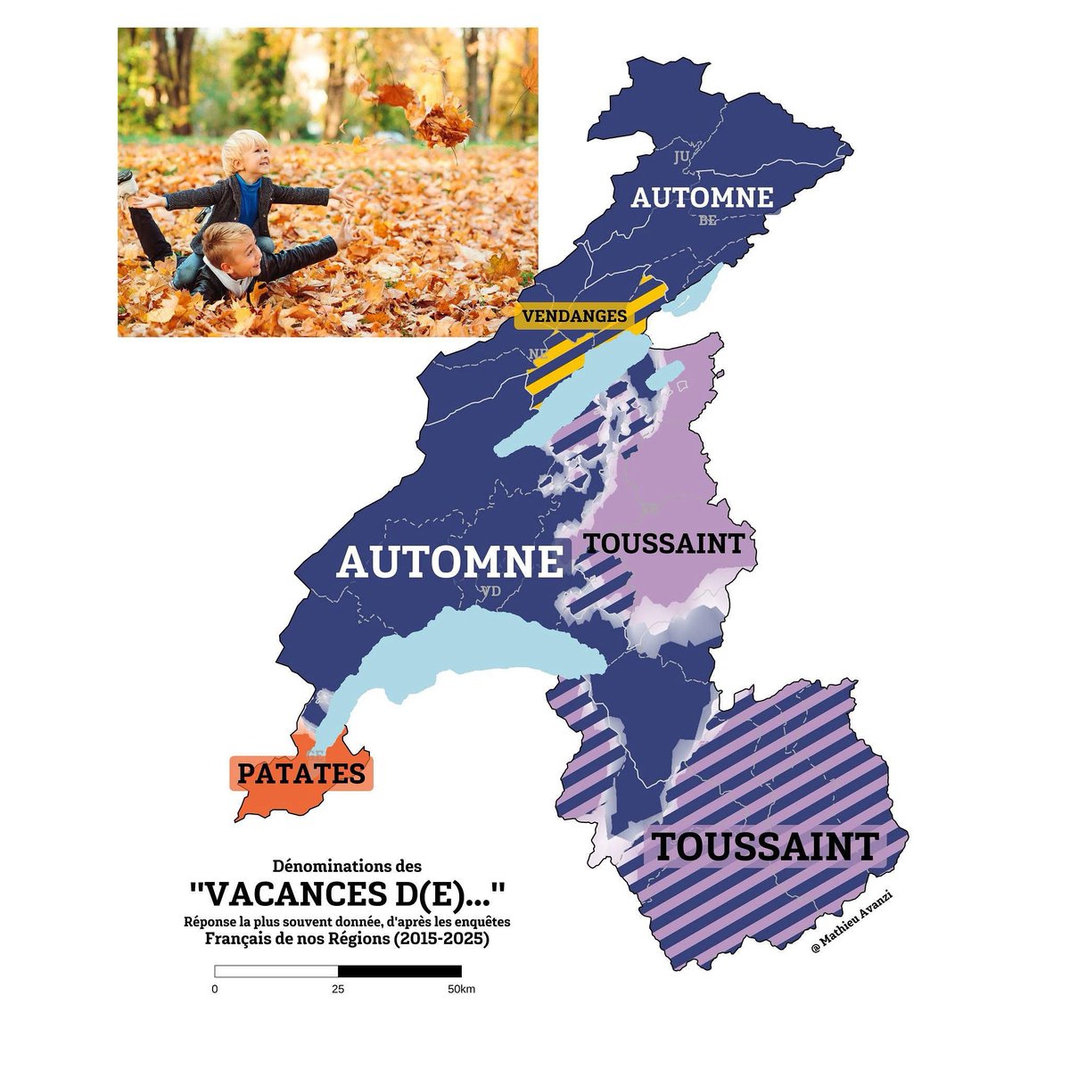 MathieuAvanzi's tweet image. D&apos;où vient l&apos;expression genevoise &quot;vacances de patates&quot;, et pourquoi à Fribourg et en Valais, on parle de moins en moins des &quot;vacances de Toussaint&quot;? Saviez-vous qu&apos;avnt on disait &quot;vacances de vendanges? Explications ici wp.me/peVJaX-JO