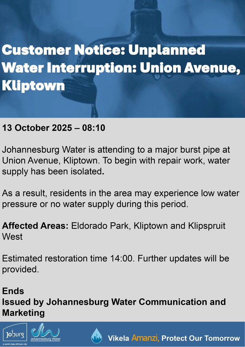 Johannesburg Water tweet media