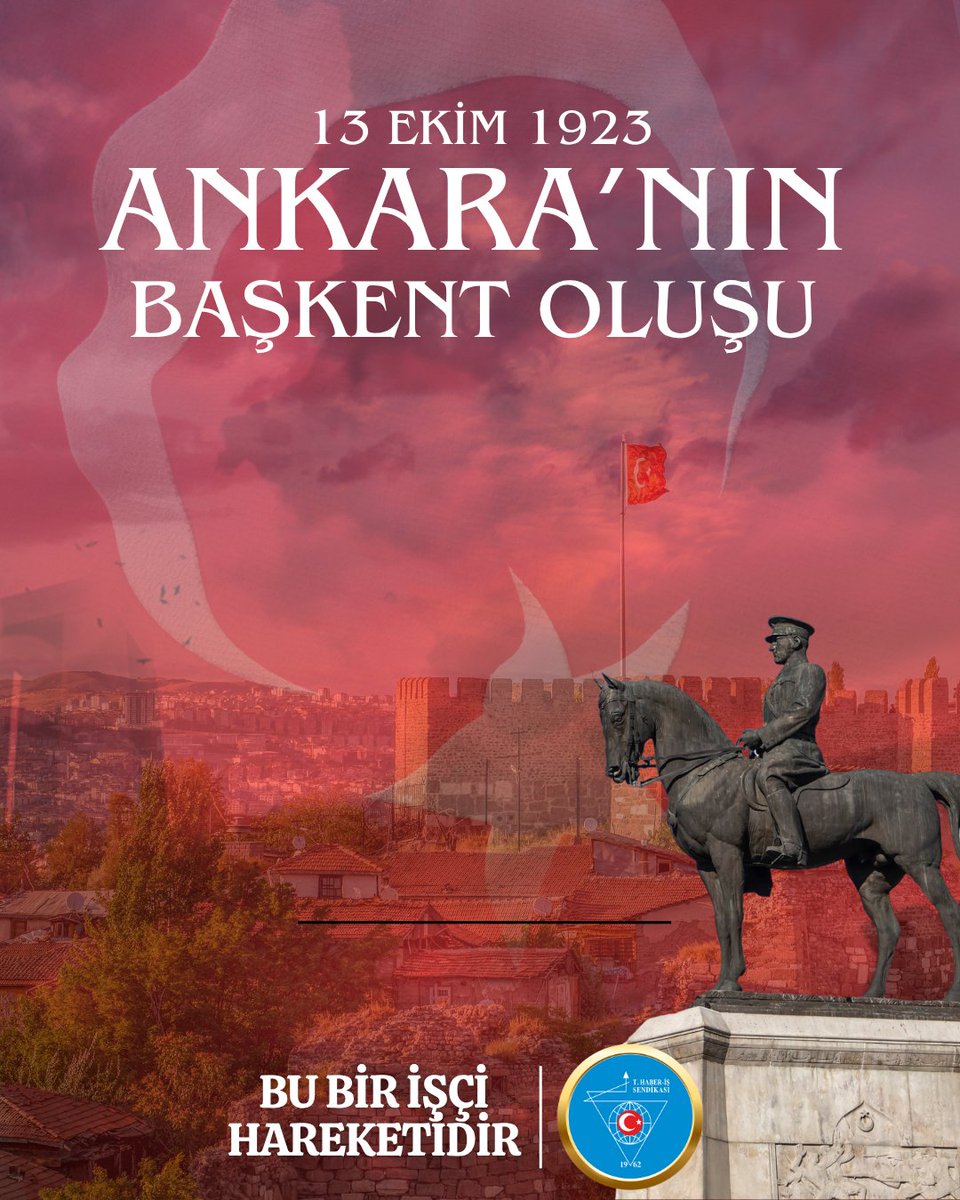 13 Ekim 1923 — Ankara’nın Başkent Oluşu Kutlu Olsun🇹🇷

"Ben Ankara’yı coğrafya kitaplarından değil tarihten öğrendim; bir cumhuriyet merkezi olarak." 
Mustafa Kemal Atatürk.
#AnkaranınBaşkentOluşu