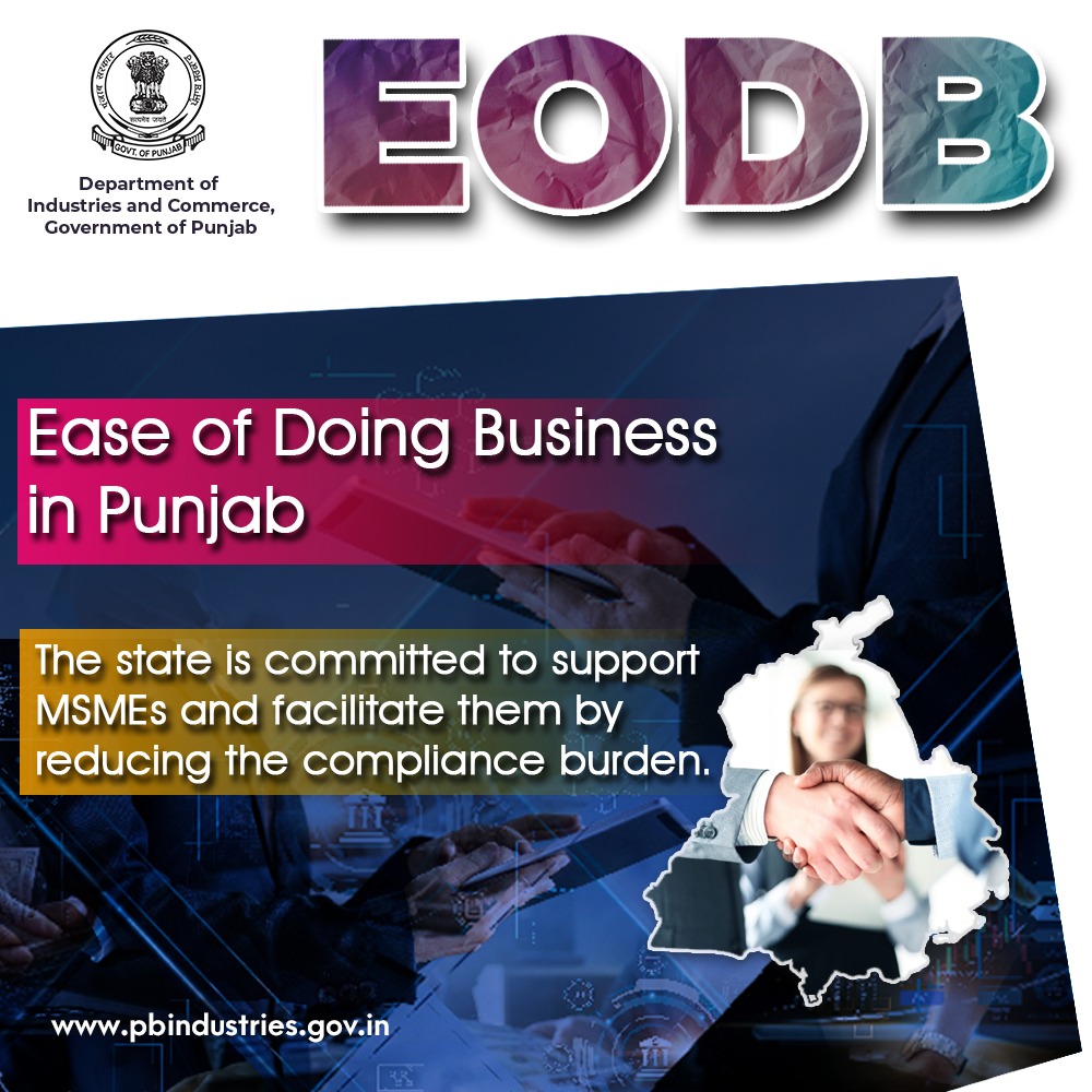 Industries_GoP (@industries_gop) on Twitter photo Punjab leads the way in making business simple and seamless for MSMEs.
Less compliance, more growth.
#EODB Punjab leads the way in making business simple and seamless for MSMEs.
Less compliance, more growth.
#EODB