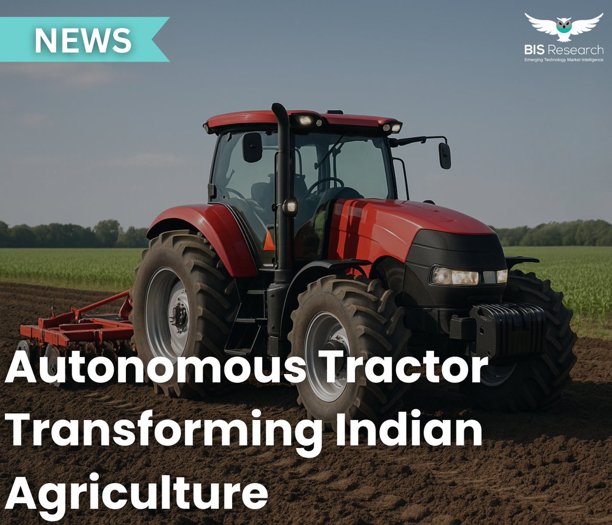 BISResearch's tweet image. An Indian startup is developing a self-driving electric tractor using AI, GPS, and autonomous powertrains to automate tilling and spraying operations.

#autonomoustech #Agriculture #farm #AI #SmartFarming #Precision #farming #gpsdata #indianstartupnews #CleanTech #TechForGood