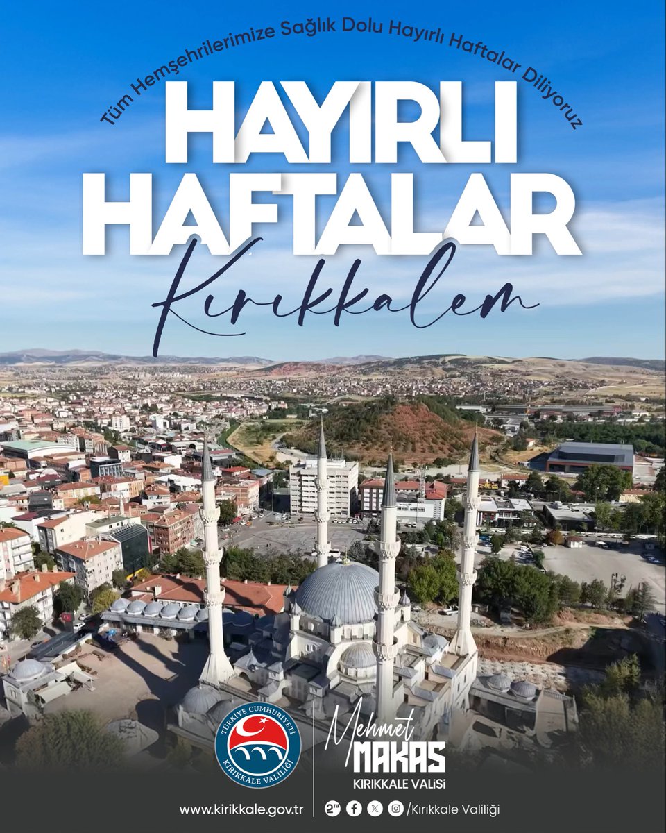 Hayırlı Haftalar KIRIKKALEM🙏🏻🤲

Tüm Hemşehrilerimize Sağlık ve
Afiyet Dolu Bir Hafta Diliyoruz🧿
🇹🇷🇹🇷🇹🇷