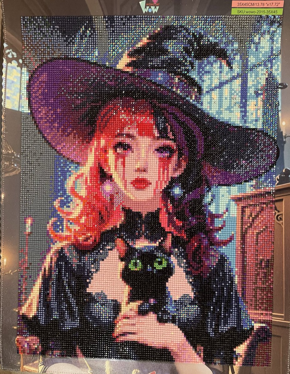 Coco_An2's tweet image. #ここのダイヤモンドアートコレクション
⑮ 2025.10.12 完成

Title  ハロウィン出血する魔女
Artist  WOWO diamond art
Shop TEMU
Size 35×45
Type スクエア
Color 42 (AB3.K2.ZC3)

#ダイヤモンドアート
#ダイヤモンドアート好きな人と繋がりたい