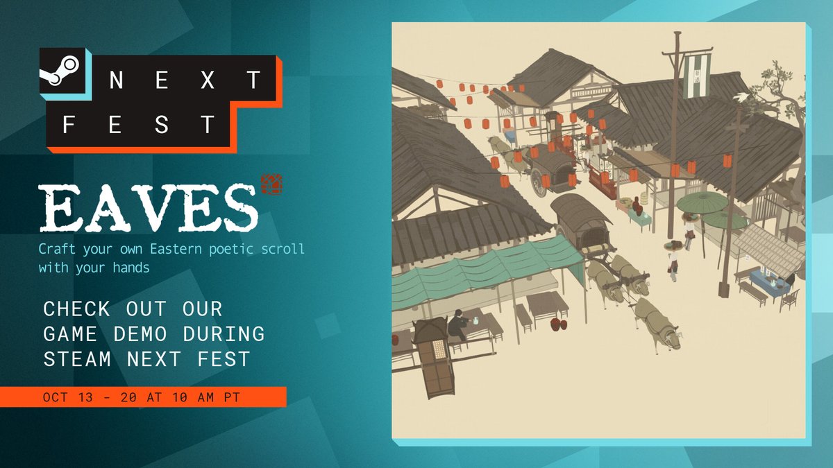 EavesGame's tweet photo. The latest demo of #Eaves has been released! During #SteamNextFest, you'll be able to play the following content:
🎮Memory Scrolls
🎮Free Creation
‼️The demo provided this time only includes a small part of the game's content and basic gameplay.
#indiegame https://t.co/kNyNvbpSrD