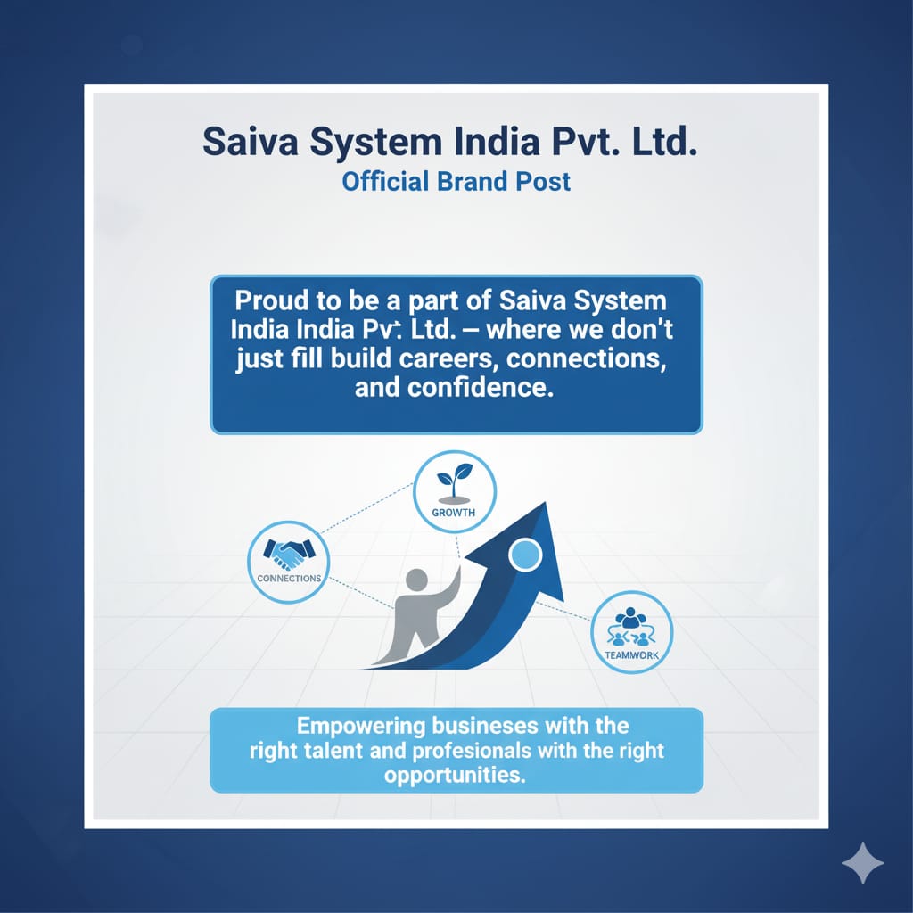 SSR_TECHVISION's tweet image. Proud to be a part of Saiva System India Pvt. Ltd. — where we don’t just fill positions, we build careers, connections, and confidence.
We’re on a mission to empower businesses with the right talent and professionals with the right opportunities. 💼
#SaivaSystem #Recruitment #HR