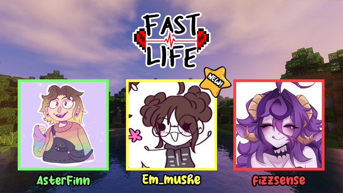At last, our first batch of players! Please welcome <a href="/AsterFinn_/">Aster 🏳️‍⚧️🍉</a>, <a href="/Em_mushe/">Em_mushe #OlympusSMP</a>, and <a href="/realfizzsense/">Fizz 😈🐑 【VTUBER】BIRTHDAY!!</a>!!

Join us Oct 25 @ 3p for our first session!
#fastlifesmp #traffictwt