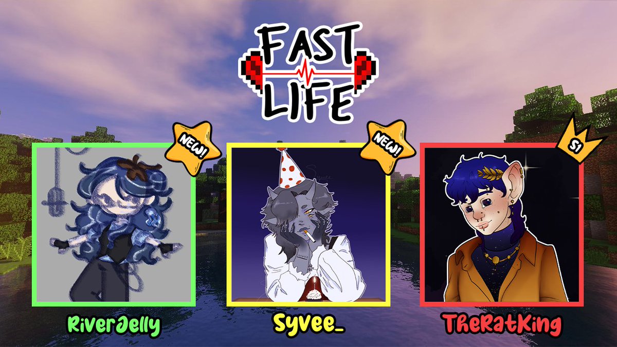 Would you believe it? We've got more players to announce! Please welcome <a href="/riverjellyfish/">River 🪼 |🚦🍉</a>, <a href="/syvee_/">Vee 💜</a>, and our Season 1 winner <a href="/The_R4t_King/">👑 King Rat // Team Fossil 🦴🦖</a>!!

Join us Oct 25 @ 3p for our first session!
#fastlifesmp #traffictwt