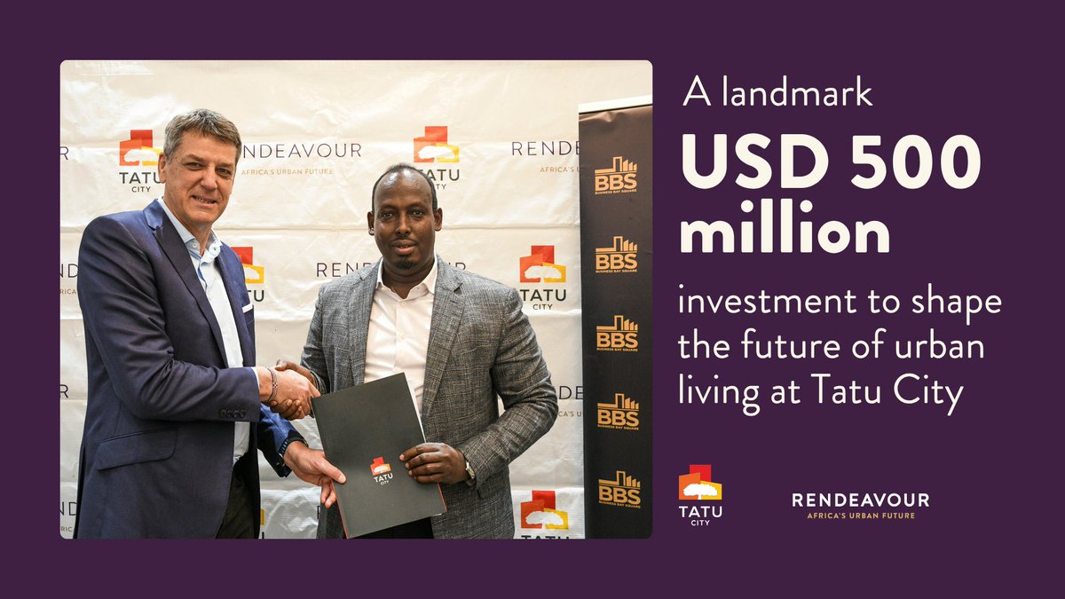 Rendeavour deepens its investment in Kenya. 

A USD 500 million partnership with Business Bay Square Founder Abdiweli Hassan will bring homes, retail, offices, warehousing &amp; a mosque to Tatu City SEZ.

Read more: tatucity.com/news/tatu-city…
