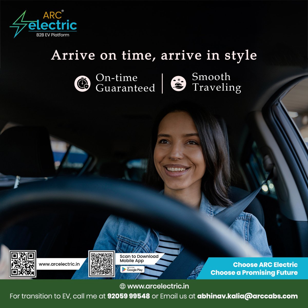 arc_cabs's tweet image. Enjoy on-time guaranteed rides and smooth traveling, every time you book with us.

📲: bit.ly/arccabs
🌐: arcelectric.in

@IBM @KPMG

#ArriveOnTime #ArriveInStyle #OnTimeGuaranteed #SmoothTraveling #RideWithARC #ElectricRides #SeamlessJourney #TravelSmart