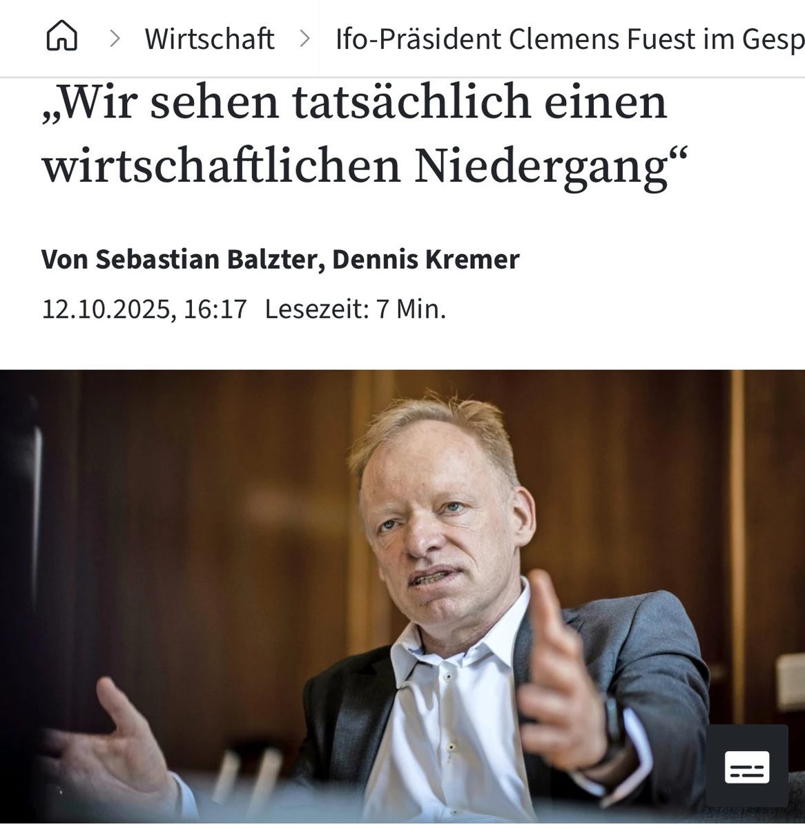 Der wirtschaftliche Niedergang ist im Mainstream angekommen…
