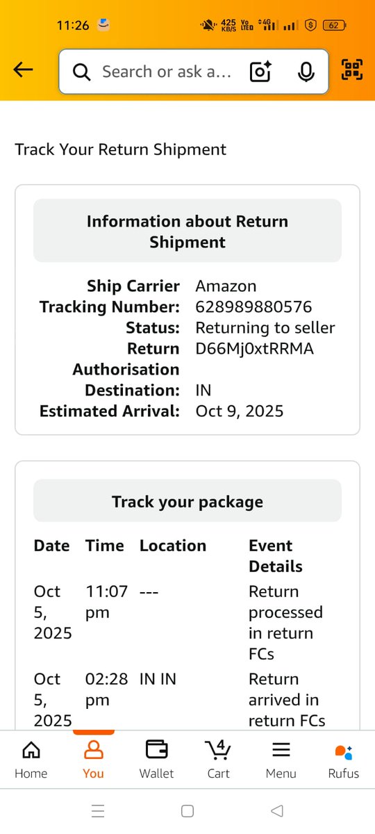 OdishaUnio78004's tweet image. Dear @amazonIN
I had returned the correct item in front of CCTV but customs officials are saying that I may have sent the wrong item. For this reason my money was not returned, please take immediate action
@jagograhakjago
#OnlineResolution #ConsumerRights #ConsumerAwareness