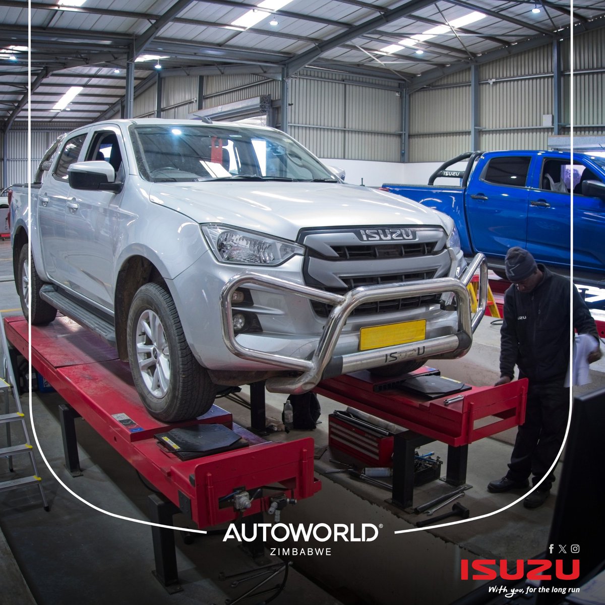 AutoworldZ's tweet image. 🚗 Keep It Straight. Keep It Safe. 🛠️ Regular wheel alignment keeps your ISUZU driving smooth, saves your tyres, and ensures top performance every kilometre of the way. 📲 Book now via WhatsApp: wa.me/263775463762 #AutoworldZim  #WheelAlignment #ServiceWithConfidence