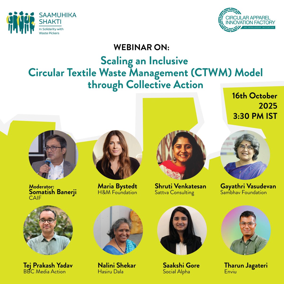 Intellecap (@intellecaptweet) on Twitter photo Join the webinar “Scaling an Inclusive Circular Textile Waste Management (CTWM) Model through Collective Action” on 16th Oct 3:30 PM IST- forms.office.com/r/hmYXs1uKWV
<a href="/ApparelCircular/">Circular Apparel Innovations</a> <a href="/HasiruDala/">Hasiru Dala</a> <a href="/SaamuhikaShakti/">Saamuhika Shakti</a> <a href="/bbcmediaaction/">BBC Media Action</a> <a href="/sambhavforindia/">Sambhav Foundation</a> <a href="/hmfoundation/">H&M Foundation</a> <a href="/_sattva/">Sattva Consulting</a> <a href="/SocialAlphaIN/">Social Alpha</a> Join the webinar “Scaling an Inclusive Circular Textile Waste Management (CTWM) Model through Collective Action” on 16th Oct 3:30 PM IST- forms.office.com/r/hmYXs1uKWV
<a href="/ApparelCircular/">Circular Apparel Innovations</a> <a href="/HasiruDala/">Hasiru Dala</a> <a href="/SaamuhikaShakti/">Saamuhika Shakti</a> <a href="/bbcmediaaction/">BBC Media Action</a> <a href="/sambhavforindia/">Sambhav Foundation</a> <a href="/hmfoundation/">H&M Foundation</a> <a href="/_sattva/">Sattva Consulting</a> <a href="/SocialAlphaIN/">Social Alpha</a>