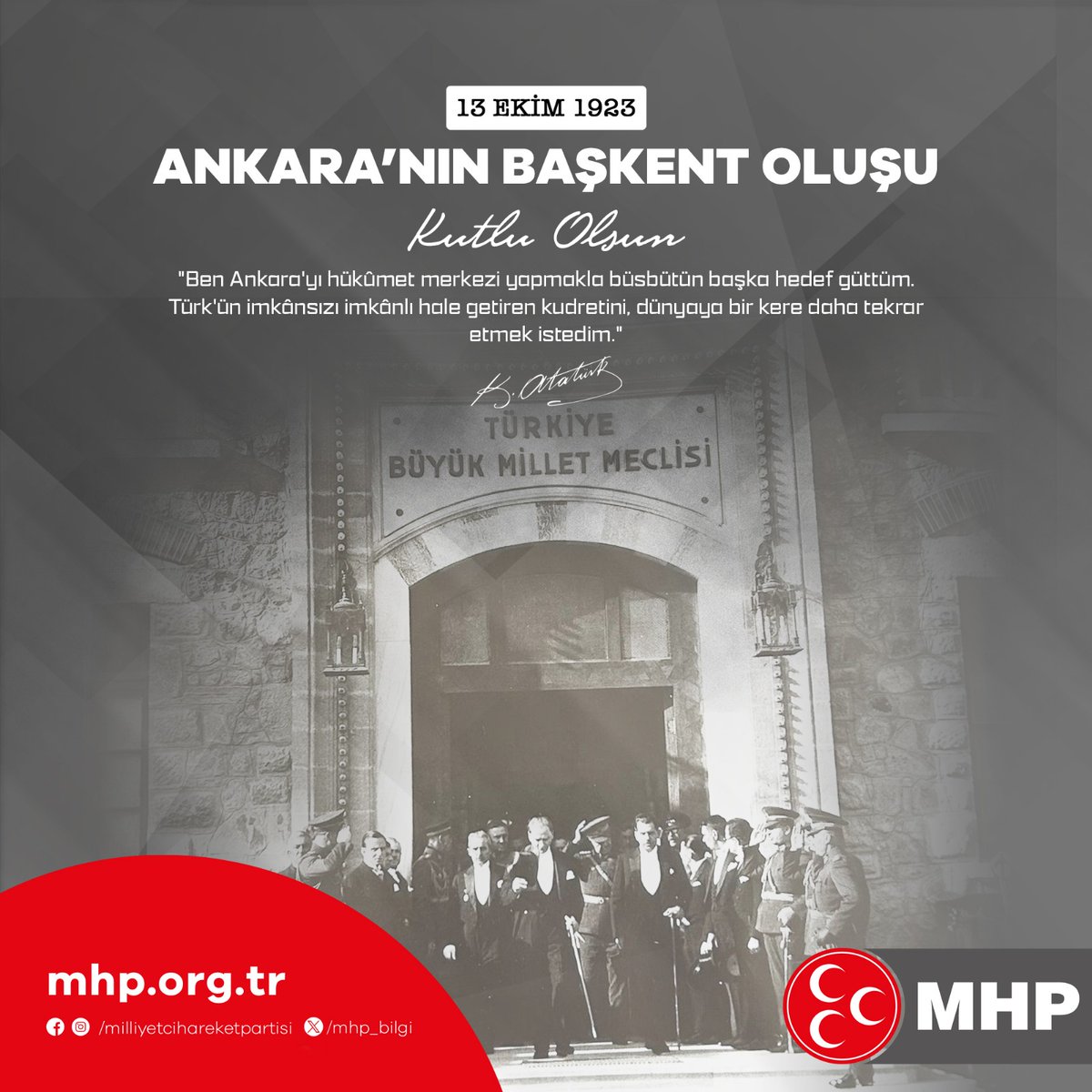 MHP (@mhp_bilgi) on Twitter photo #AnkaranınBaşkentOluşu Kutlu Olsun #AnkaranınBaşkentOluşu Kutlu Olsun