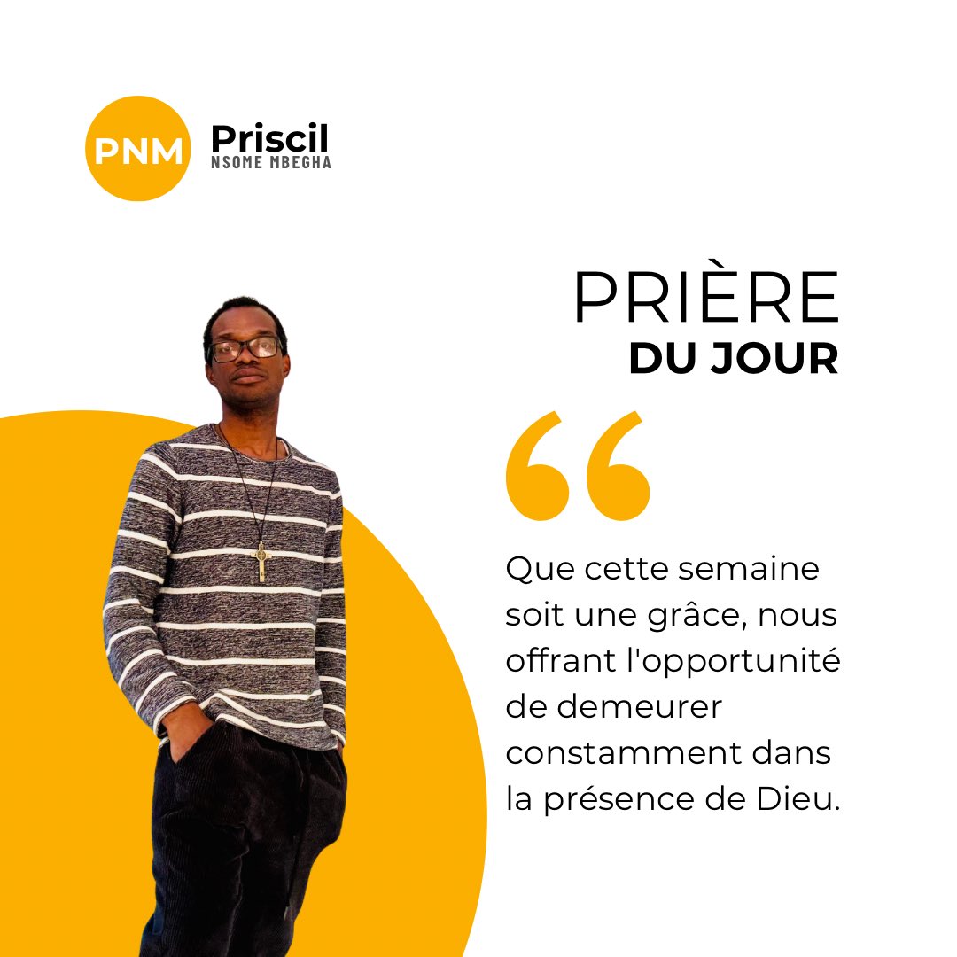 priscilNM's tweet photo. #PrièreDuJour 🤲🏽🙏🏽♥️

Que cette #semaine soit une #grâce, nous offrant l'opportunité de #demeurer constamment dans la #présence de #Dieu. https://t.co/mTQ7qyNnS7
