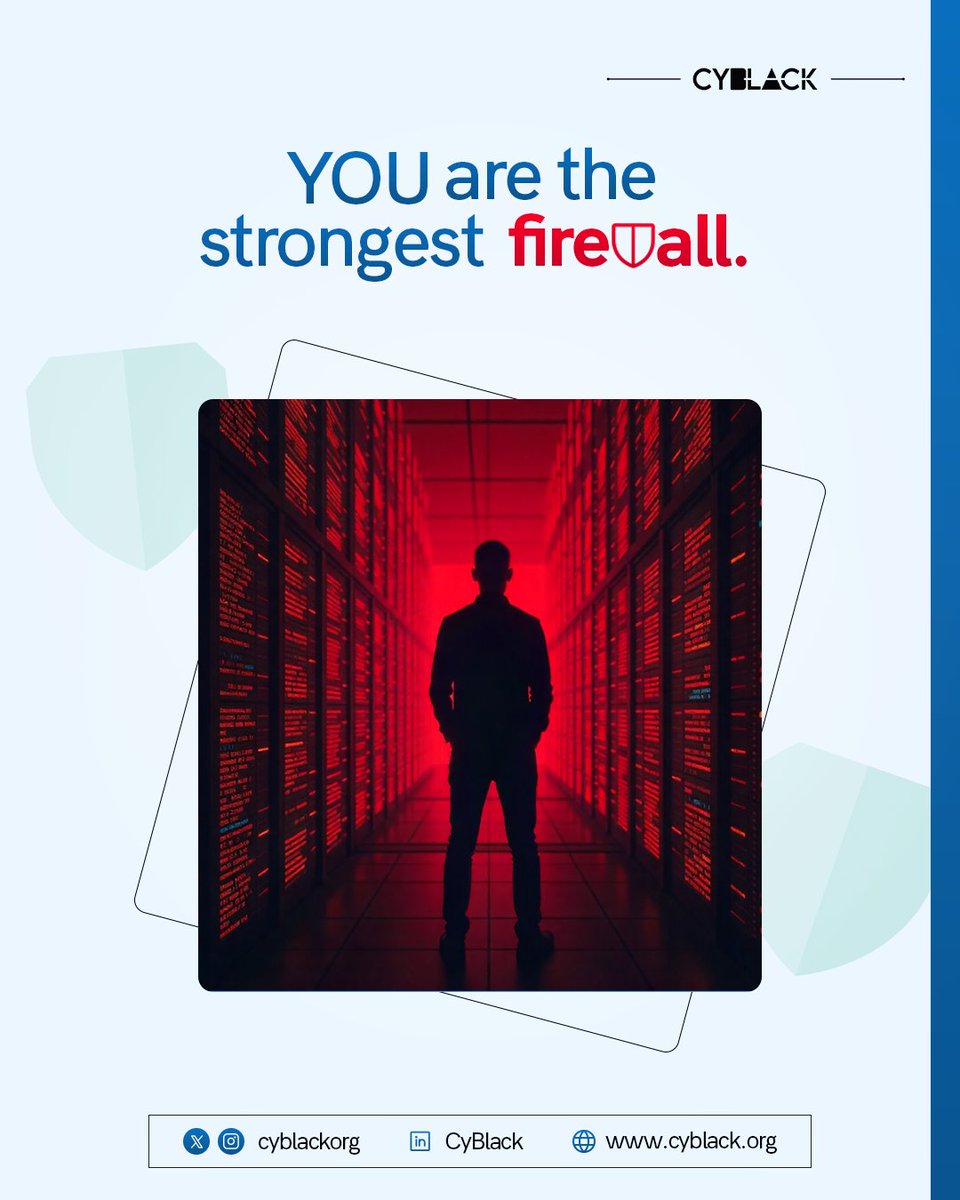 Cyblackorg's tweet image. Firewalls, antiviruses, and encryption matter, but the strongest defence is YOU.
Awareness supports technology every time.
Stay alert. Stay smart. Stay secure.
#CybersecurityAwarenessMonth #TheHumanFirewall #StayCyberSmart