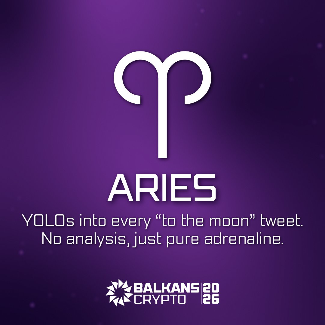 BalkansCryptox's tweet photo. What’s your Web3 zodiac sign? 🔮 PART 1

👇 Drop your sign & tell us, accurate or nah?

#CryptoBalkans #Web3 #CryptoHoroscope