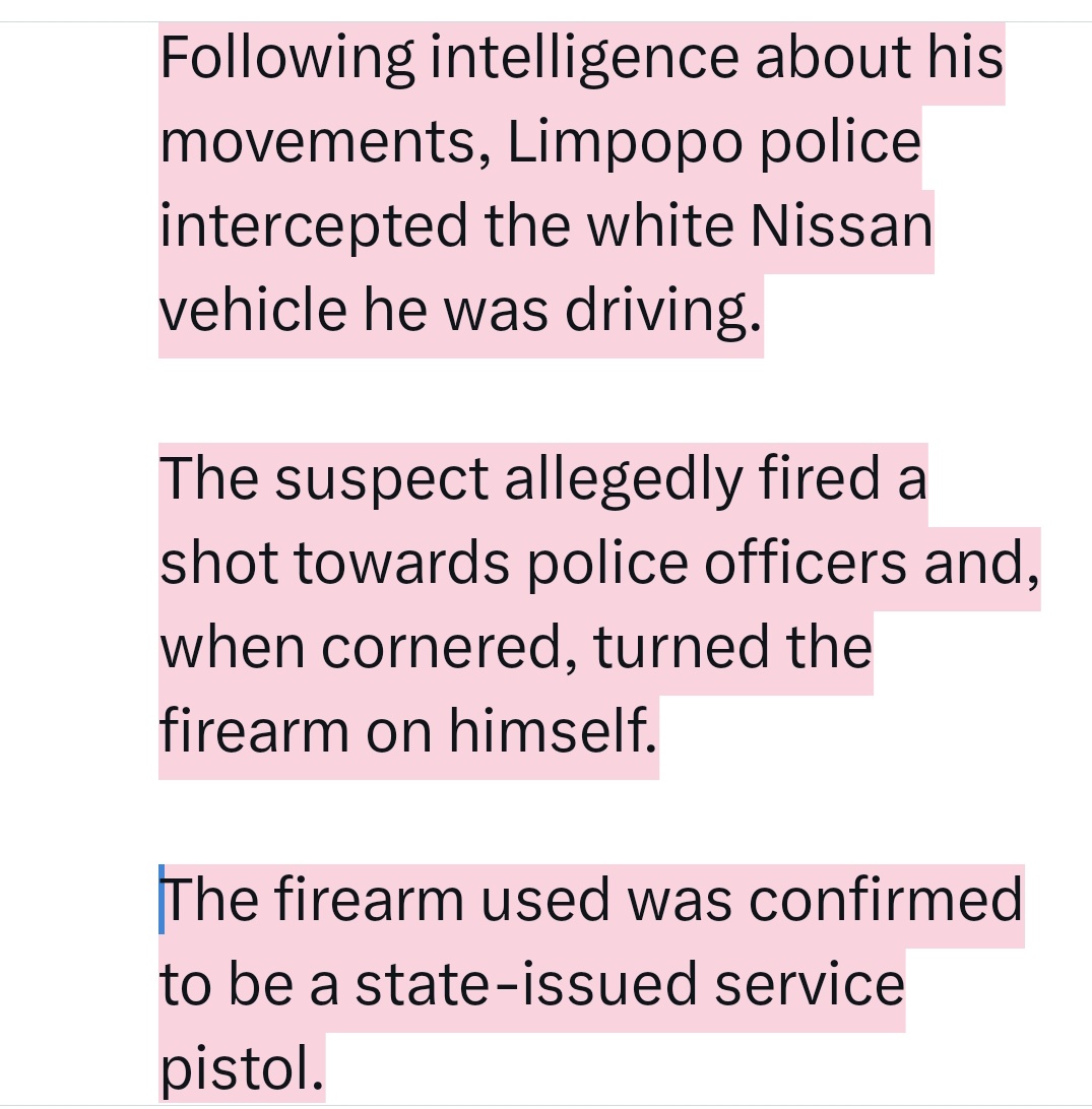 He was intercepted by police and a shooting ensued, where he took his own life, IPID is investing the shootings.

Last year another officer attached to the elite unit killed himself in KwaZulu-Natal.