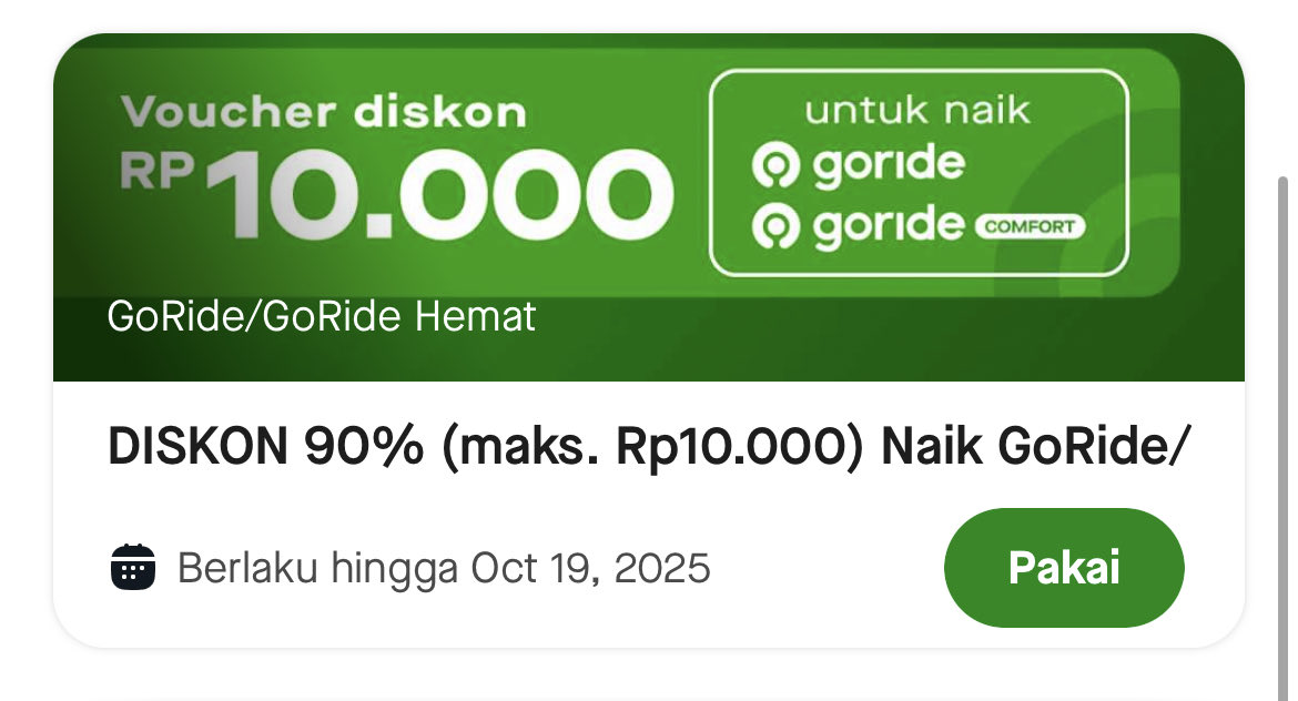 masi ada yaaa
wts voucher voc gojek goride pot 10k 
fee 3k
all dom, bisa inrush
langsung wa aja ke wa.me/6282281984598

#zonauang wtb wts