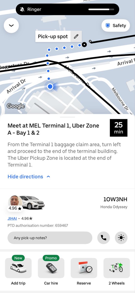 Richard_Aus's tweet photo. @Uber_Support this is not acceptable. Prebooked at major airport. Please explain why I’m paying a premium to wait? https://t.co/VS3K506INJ