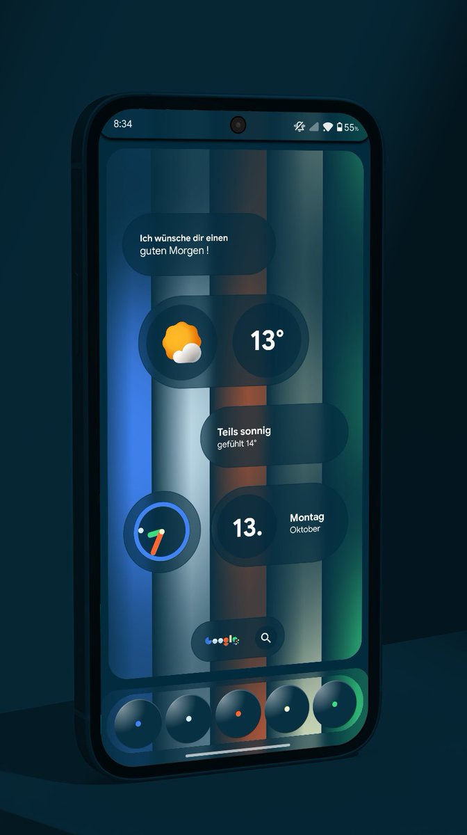 MarcusBremen's tweet image. monday / up into the next week 
new week, new preset
wall inspired by @jianoliu 
#android15 #customizing #hishoot2i #homescreen #hyperos2 #klwp #poco #pocox6 #wallpaper