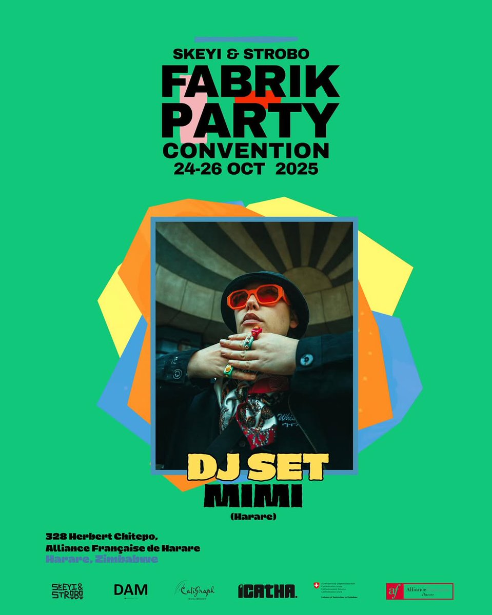 Greedysouth (@greedysouth) on Twitter photo The Skeyi & Strobo Fabrik Party Convention hosts it's 2025 edition in less than 2 weeks, at Alliance Française de Harare
The event will be headlined by South Africa's Muzi, and will feature performances from Bhekiwe, Acid Tears, Israel, and Mimi The Skeyi & Strobo Fabrik Party Convention hosts it's 2025 edition in less than 2 weeks, at Alliance Française de Harare
The event will be headlined by South Africa's Muzi, and will feature performances from Bhekiwe, Acid Tears, Israel, and Mimi