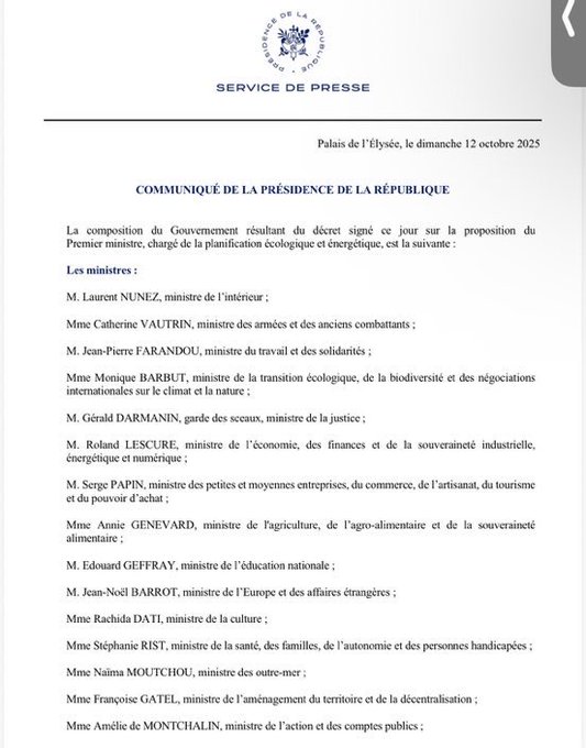 P_Champigny's tweet photo. 🚨🇫🇷 𝗔𝗟𝗘𝗥𝗧𝗘 𝗜𝗡𝗙𝗢 — Gvt #LecornuII

Si l’ordre protocolaire est respecté, alors les priorités de #Macronescu ne sont ni le désendettement, ni la relance de l’économie pour sauver la #France, mais:
- La planification écologique (#ZeroNet) et énergétique (#renouvelables),
- La sécurité intérieure,
- La guerre.

C'est-à-dire:
- La folie escrologiste (celle qui nous ruine) amplifiée,
- La folie sécuritaire (#Nunez, bordel!) pour casser tout mécontentement des #gueux
- La folie guerrière contre #Poutine, avec #Netanyahou, contre #Maduro, pour #Trump, soumis à l’#OTAN, à l’#UE, à l’#Allemagne.
On approche vraiment du fond du gouffre.