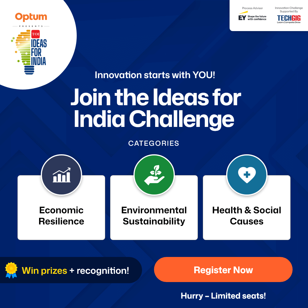 💡 Innovation starts with YOU!

1️⃣ Environmental Sustainability – techgig.com/hackathon/Envi…
2️⃣ Health &amp; Social Causes – techgig.com/hackathon/heal…
3️⃣ Economic Resilience – techgig.com/hackathon/Econ…

Register now👆
#IdeasForIndia #InnovationChallenge #Optum #TOI