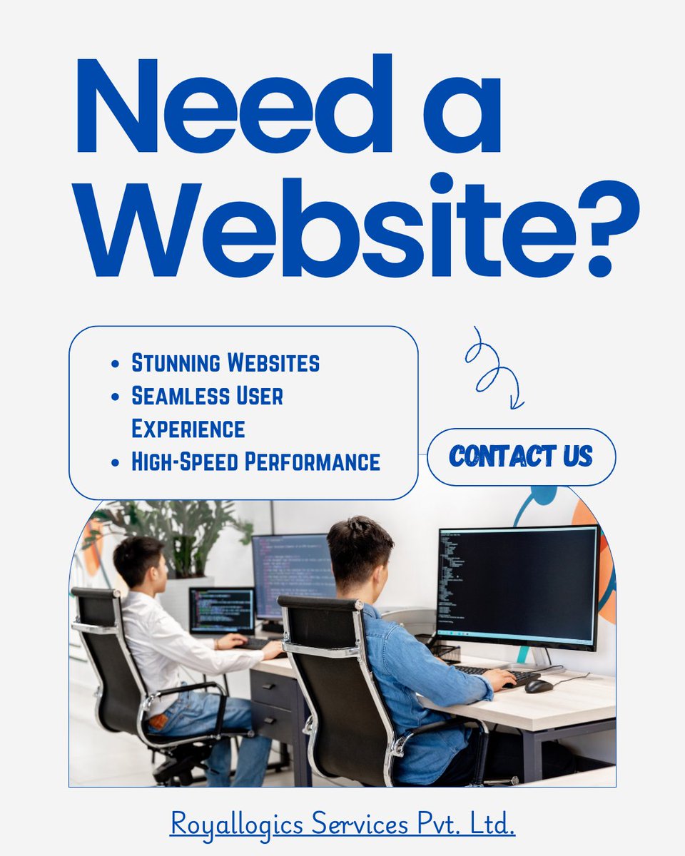 Royallogics1's tweet image. 🚀 Need a Website? Let RoyalLogics Build It for You!

✅ Mobile-Friendly Designs
✅ Fast Loading Speeds
✅ Custom Features
✅ E-Commerce Integration
✅ Ongoing Support

👉 DM us or visit [+91-9878750549]
👉 royallogics.com/our-story/

#NeedAWebsite #RoyalLogics #WebDevelopment🌐💼