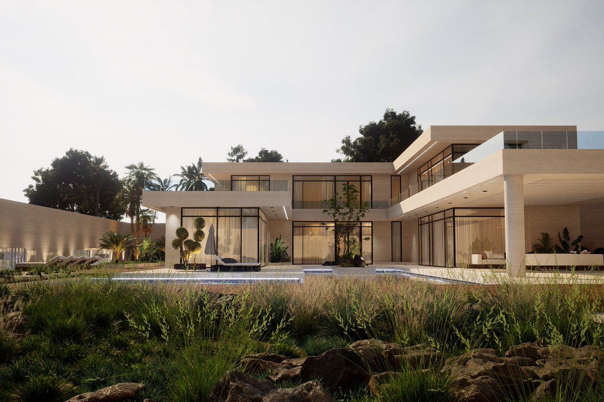 OmaimaArch's tweet image. من أحدث أعمالنا على مساحة ١٢٠٠ متر مربع.
تم تصميم استراحة بنمط عصري
ومساحات زجاجية تعطي اطلالات لجميع الفراغات.