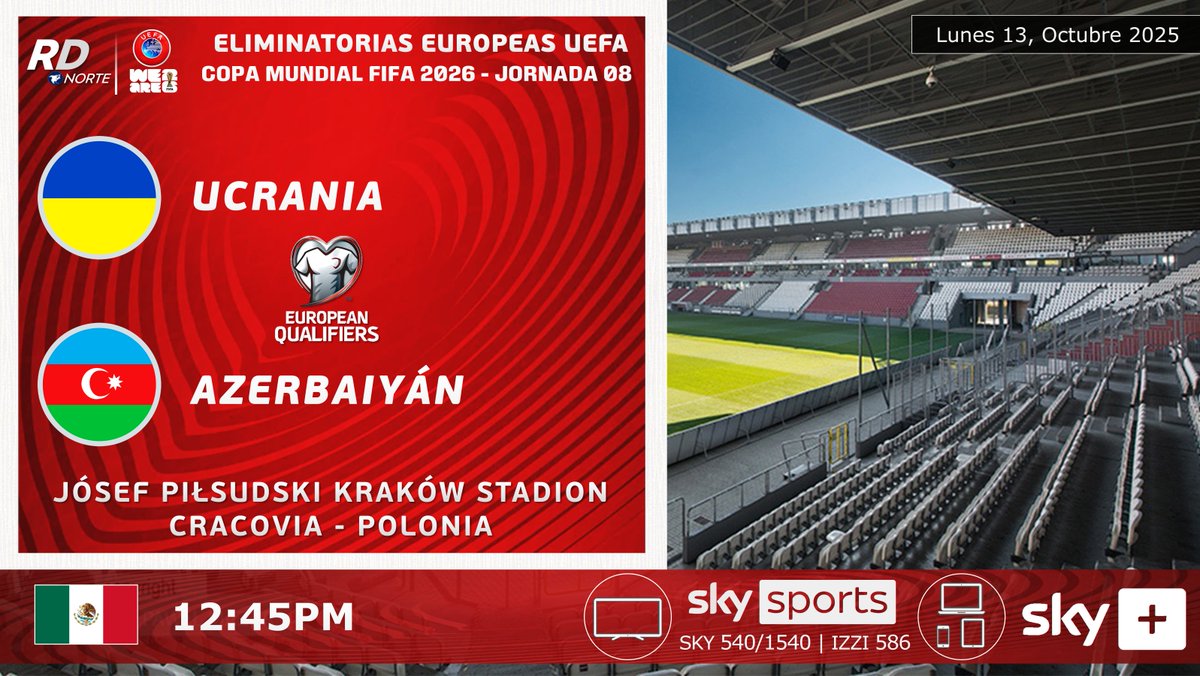 Revista Deportiva CR | #RDNorte (@deportivacr) on Twitter photo 🇺🇦 <a href="/uafukraineeng/">Ukrainian Association of Football</a> v <a href="/affa_official/">AFFA</a> 🇦🇿
🎙️ #SeñaldeOrigen
⏰12:45pm Solo en México
📺 <a href="/SKYSportsMX/">Sky Sports México</a> C 540/1540 (🇲🇽) | <a href="/izzi_mx/">izzi telecom</a> C 586 (🇲🇽)
💻 #SKYPlus (🇲🇽)
🇨🇷 #RDNorte #FUTBOLxSKY #UKRAZE
🏆 <a href="/UEFA/">UEFA</a> #Eliminatorias Mundial 2026 | Jornada 08 🇺🇦 <a href="/uafukraineeng/">Ukrainian Association of Football</a> v <a href="/affa_official/">AFFA</a> 🇦🇿
🎙️ #SeñaldeOrigen
⏰12:45pm Solo en México
📺 <a href="/SKYSportsMX/">Sky Sports México</a> C 540/1540 (🇲🇽) | <a href="/izzi_mx/">izzi telecom</a> C 586 (🇲🇽)
💻 #SKYPlus (🇲🇽)
🇨🇷 #RDNorte #FUTBOLxSKY #UKRAZE
🏆 <a href="/UEFA/">UEFA</a> #Eliminatorias Mundial 2026 | Jornada 08
