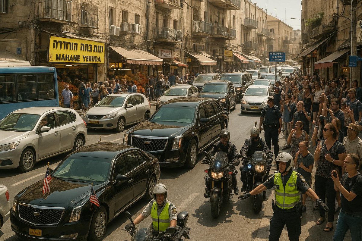 AssociatedFress's tweet image. 🚨 Breaking: Trump Convoy Indefinitely Delayed After Making Wrong Turn Onto Agrippas