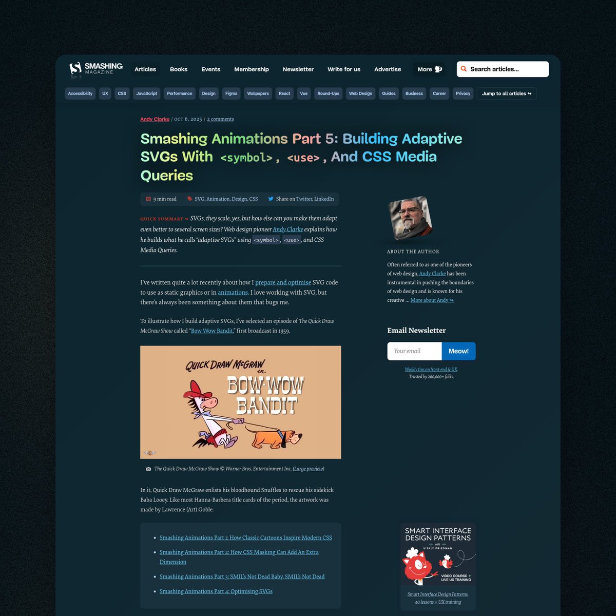 FreeFrontend's tweet image. Forget the issues with &amp;lt;picture&amp;gt; and two #SVG versions! This tutorial shows how the &amp;lt;symbol&amp;gt; + &amp;lt;use&amp;gt; combo lets you define artwork once and then easily change its positioning at different ...
smashingmagazine.com/2025/10/smashi…

#html #css #javascript #frontend #webdev #webdevelopment