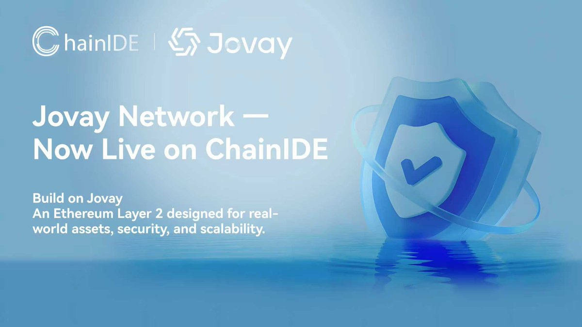 ChainIDE's tweet image. New chain. Same 1-click experience.

ChainIDE now supports @JovayNetwork  — an Ethereum L2 by Ant Digital Technologies, purpose-built for real-world assets and scalable tokenization.

🔹 Templates for #Jovay contracts + frontend
 🔹 Built-in support: RPC, faucet, explorer
 🔹…