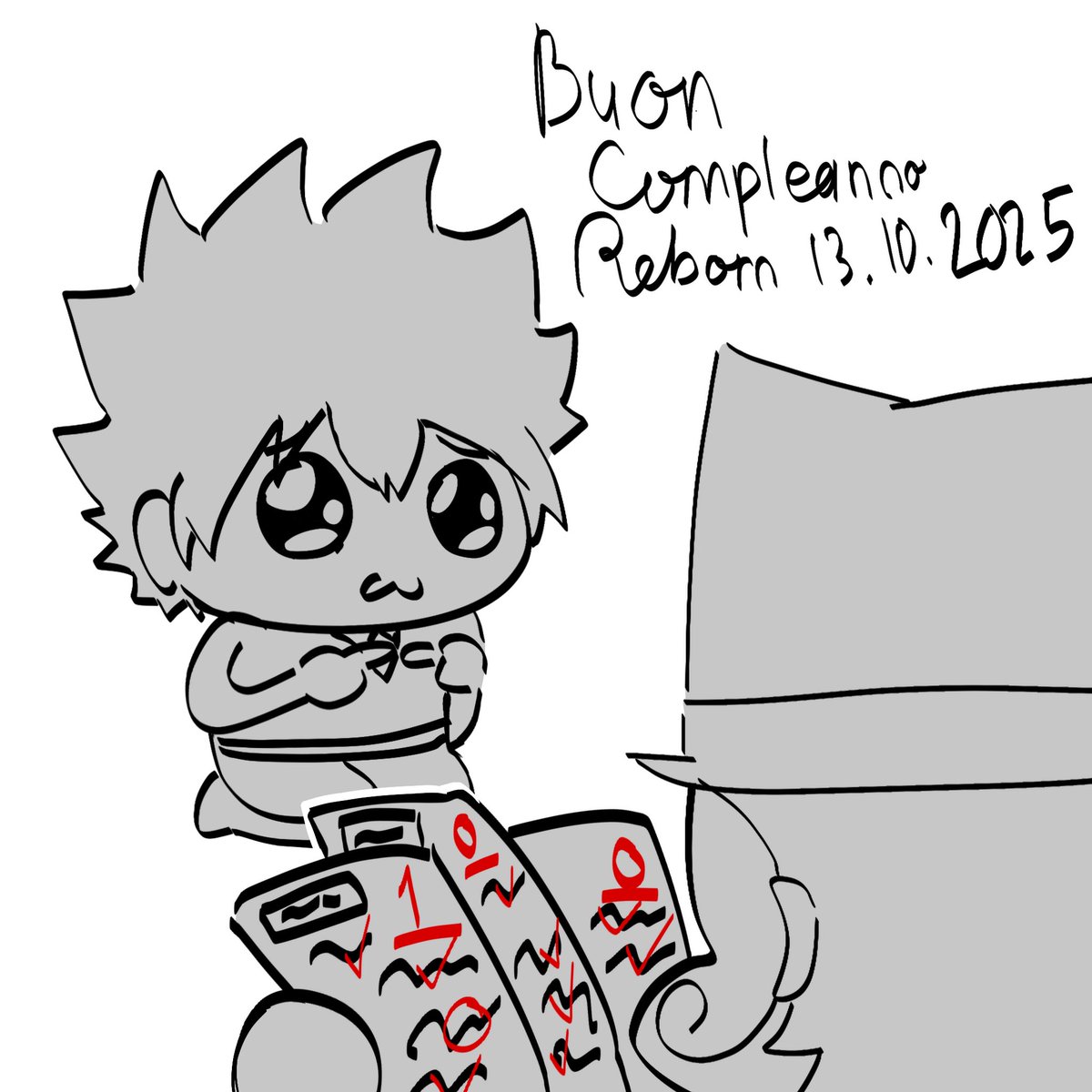 I haven’t done Tsuna birthday art so Imma give Reborn-sensei 1 0 0 points exam