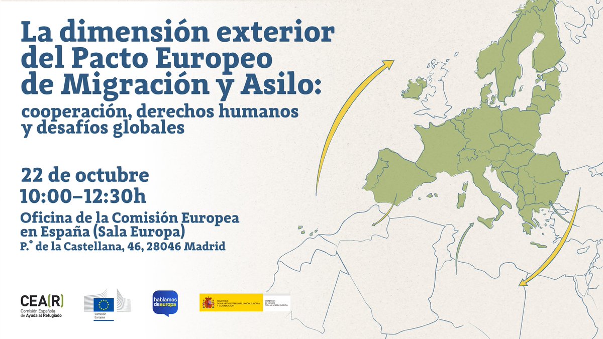 🗓️🇪🇺 AGENDA: El próximo miércoles 22 de octubre dialogamos con voces expertas sobre los riesgos y potencialidades del Pacto Europeo de Migración y Asilo, así como sus implicaciones a nivel europeo y estatal. 

📝Participa de manera presencial u online 👇🏾cear.es/event/dimensio…
