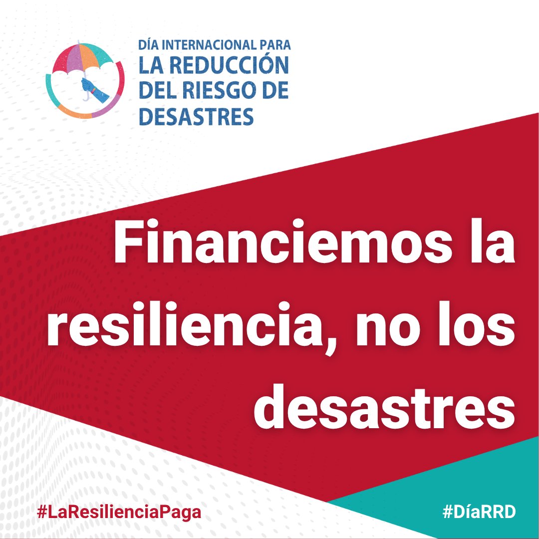theRETorg's tweet image. Hoy es el Día Internacional para la #Reducción del #Riesgo de #Desastres: Únete a nuestro llamado global para financiar la resiliencia, no los desastres! Invitamos a todos a repensar cómo nos preparamos ante los desastres, invirtiendo en prevención antes de que ocurran. @undrr