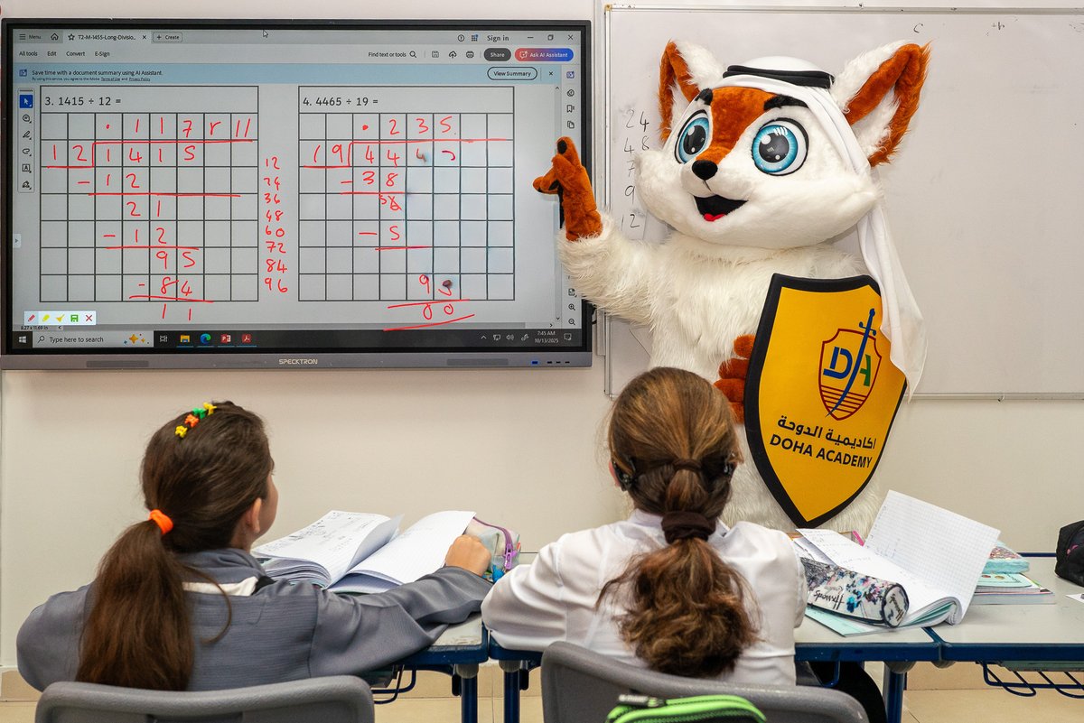 dohaacademy's tweet image. Fares Visits Doha Academy Salwa!
Our beloved mascot spent the day interacting with students, joining classes, and spreading joy! 
A fun-filled day of smiles, laughter, and unforgettable memories. 
#DohaAcademySalwa #FaresTheMascot #LearningWithFun #SchoolSpirit