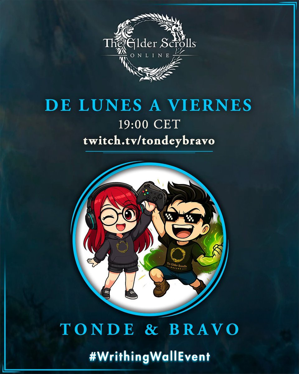 📢 ¡La Batalla por el Muro Convulso en #TESOnline arranca HOY! 

Nos vemos en el canal de TONDEYBRAVO a partir de las 19:00h. hora peninsular con nuevas builds para el evento, DROPS y Sorteos!

👉 twitch.tv/tondeybravo