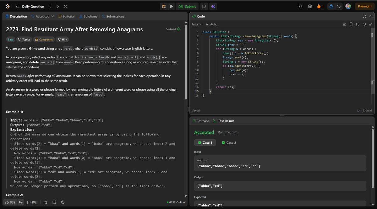 madhavtiwari24's tweet image. Day 166 of #365DaysOfLeetCode ✅Just solved LeetCode problem No.  521! Let’s keep pushing!📷#LeetCode #CodingChallenge #ProblemSolving