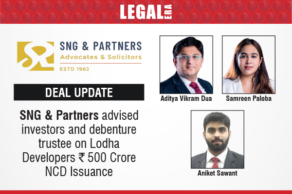 LegalEraGlobal's tweet image. SNG &amp;amp; Partners Advised Investors And Debenture Trustee On Lodha Developers ₹500 Crore NCD Issuance

Link to read full News: legaleraonline.com/deal-street/sn…
 
#SNGAndPartners #LodhaDevelopers #NCDIssuance #FinancialServices #RealEstate #DebentureTrustee #CapitalMarkets #India #LegalEra