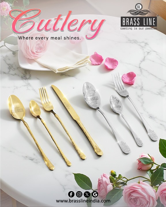 BrassLine_'s tweet image. ✨ Cutlery that speaks elegance.
At Brass Line, we believe every meal deserves a touch of luxury — because it's not just about eating, it's about elevating the experience. 🍽️💫
#BrassLineIndia #LuxuryDining #CutleryDesign #TablewareGoals #FineDiningExperience #BrassCutlery
