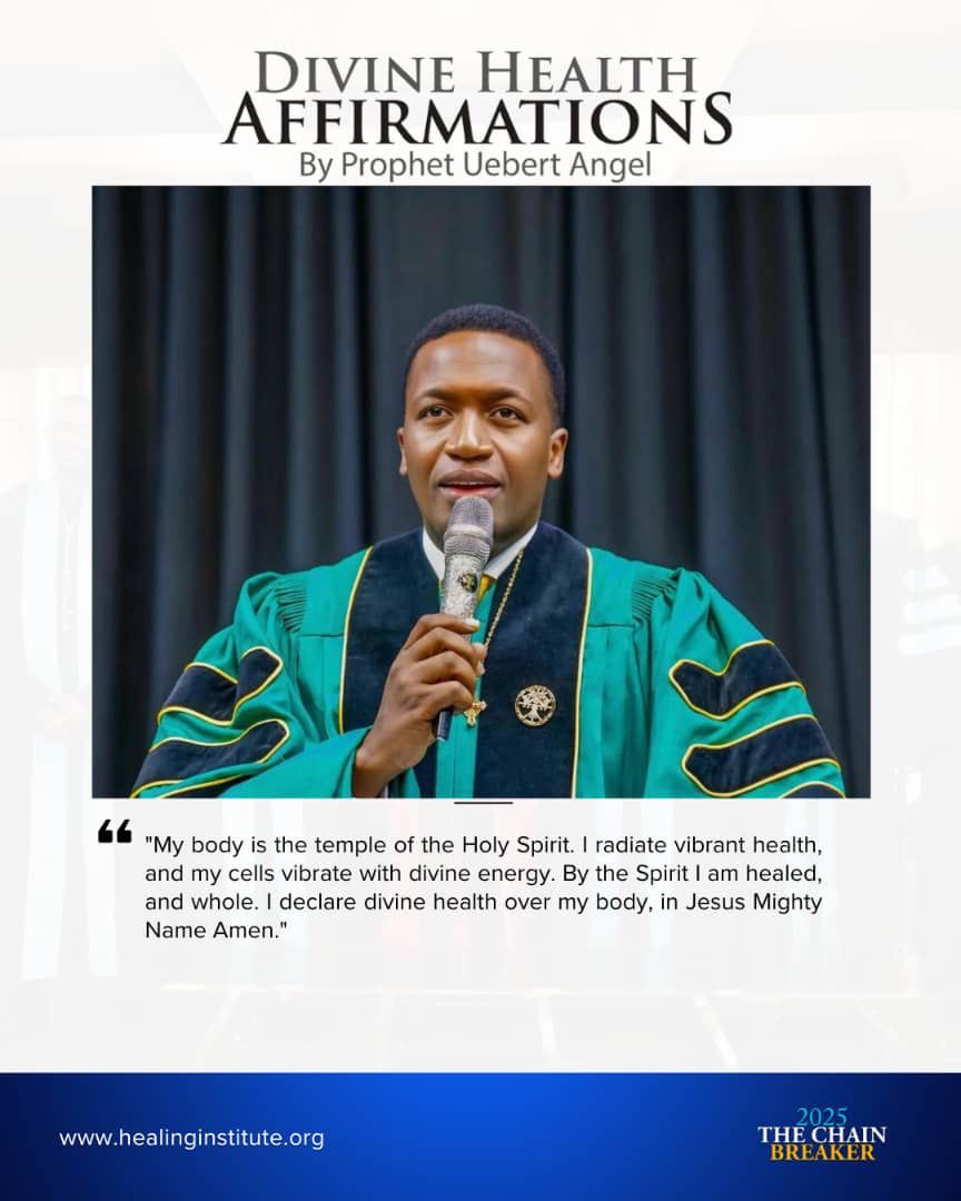 “My body is the temple of the Holy Spirit. I radiate vibrant health, and my cells vibrate with divine energy. By the Spirit I am healed, and whole. I declare divine health over my body, in Jesus mighty name Amen

#uebertangel  #healinginstitute  #healing #affirmation