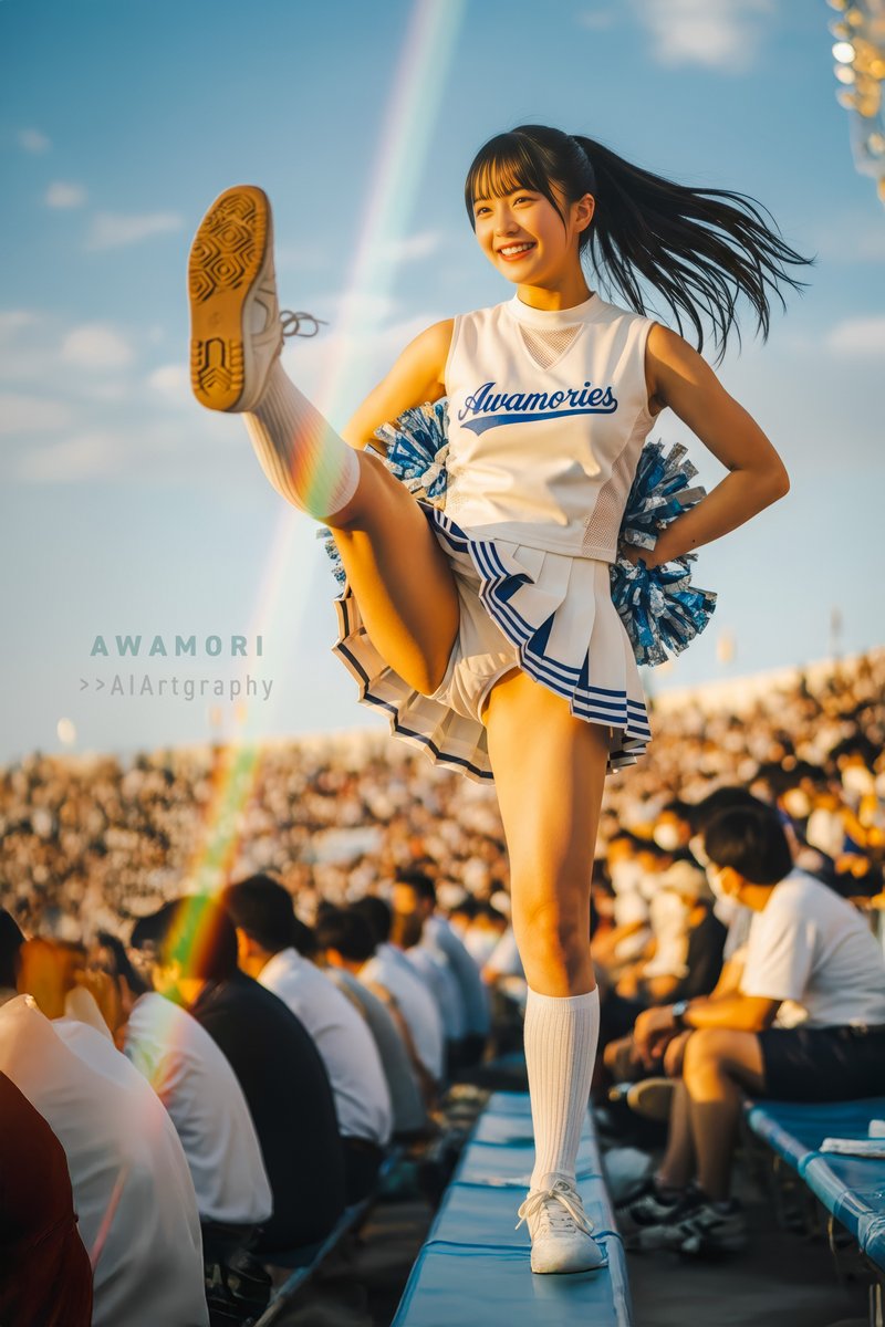2022Awa's tweet image. 📢#cheers_weekend
#cheerleaders #aiportrait #aiphotography #aigravure #aigirl #photoshop #lightroom #photorealism #firefly #nanobanana #imagen4 #4K