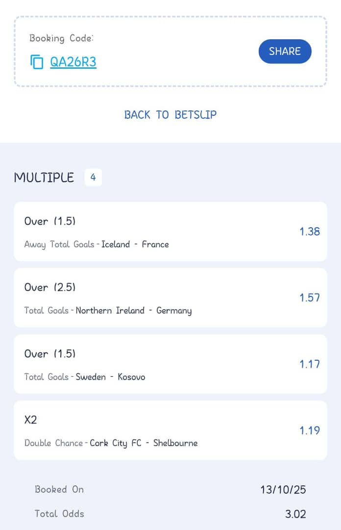 Ada B ๐ (@ada_daddyya) on Twitter photo 2, 2 & 3 Odds On Betking 
1X22G4 (2 ODDS)
TK2D62 (2 ODDS)
QA26R3 (3 ODDS)
Don't have an account on Betking?
Register here ๐ bking.me/register
View my bets here ๐ bking.me/Ada_Daddyya 2, 2 & 3 Odds On Betking 
1X22G4 (2 ODDS)
TK2D62 (2 ODDS)
QA26R3 (3 ODDS)
Don't have an account on Betking?
Register here ๐ bking.me/register
View my bets here ๐ bking.me/Ada_Daddyya