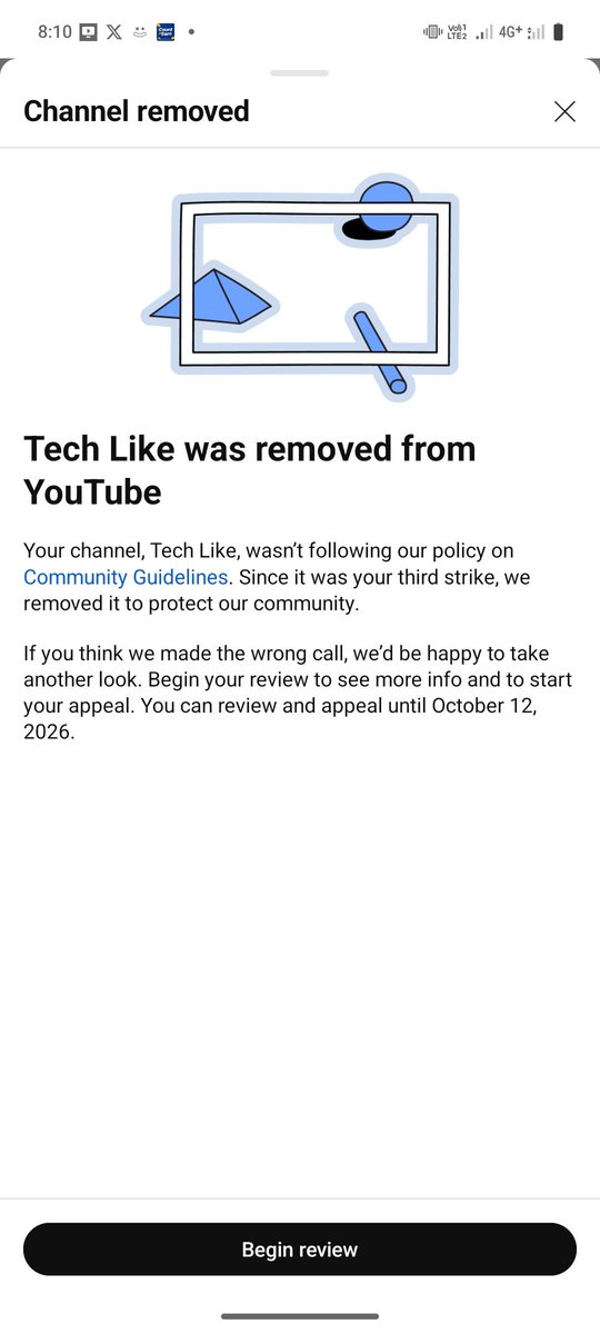 techlike9's tweet photo. @TeamYouTube Hi @TeamYouTube, my channel "Tech Like" was terminated. 
I already appealed but still believe it was a mistake. 
Please review my case once more. I never violated intentionally. 
Thank you! https://t.co/xbuPxYFslc