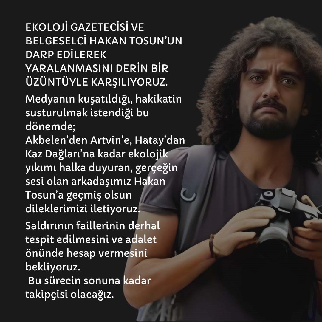 Ankara Kent ve Ekoloji Ağı (@kentvekoloji06) on Twitter photo #HakanTosun’a yapılan vahşi saldırıyı kınıyor ve sorumluların acilen ortaya çıkarılmasını istiyoruz.
<a href="/istanbul_EGM/">İstanbul Emniyet Müdürlüğü</a> <a href="/TC_icisleri/">T.C. İçişleri Bakanlığı</a>
Basın açıklamamıza basın ve tüm duyarlı dostlarımız davetlidir!
ANKARA EMEK VE DEMOKRASİ GÜÇLERİ
📌İnsan Hakları anıtı
🗓️13.10.2025 18:30 #HakanTosun’a yapılan vahşi saldırıyı kınıyor ve sorumluların acilen ortaya çıkarılmasını istiyoruz.
<a href="/istanbul_EGM/">İstanbul Emniyet Müdürlüğü</a> <a href="/TC_icisleri/">T.C. İçişleri Bakanlığı</a>
Basın açıklamamıza basın ve tüm duyarlı dostlarımız davetlidir!
ANKARA EMEK VE DEMOKRASİ GÜÇLERİ
📌İnsan Hakları anıtı
🗓️13.10.2025 18:30